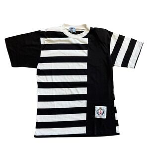 Traffic Jam Vintage 90s Striped Colorblock‎ T-Shirt Black White Imperial Crest M